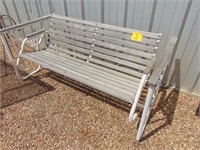 Wood and Metal Swinging Bench