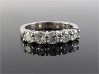 14K White Gold Diamond Band Ring
