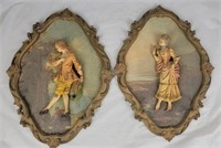 2 Vintage Resin Wall Hangers