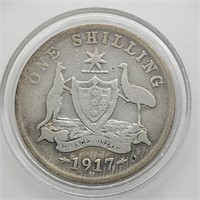 1917 SILVER BRITISH 1 SHILLING