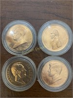 Four Presidential Coins/Tokens