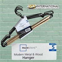 5 pack Modern Metal & Wood Clothes Hangers