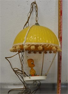Vintage hanging "Tweetie" lamp, note crack