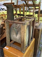 Vintage Gas Can with Wooden Frame