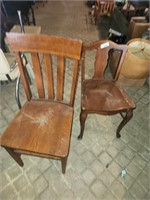 2 Different Wood Mid Century Chairs