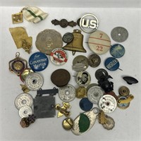 Vintage Pins - Tokens - Buttons - Medals & More