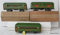 3 Lionel Std. Gage Light Green Coaches