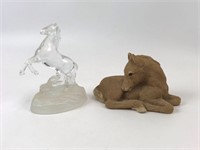 Sandicast Colt Figurine & Glass Horse Figurine