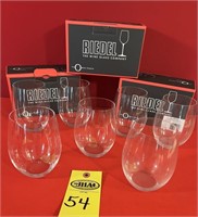 7 Riedel Stemless Wine Glasses
