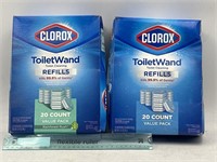 NEW Lot of 2- 20ct Clorox Toilet Wand Refill