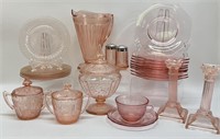 23PC Pink Depression Glass Grouping