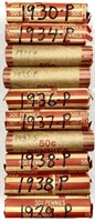 (10) Rolls 1930's Wheat Cent Penny Lot