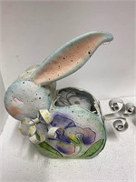 METAL BUNNY PLANTER k