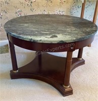 Round Marble Table As is 28.75x17.5 inches tall