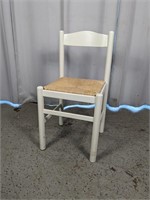 Handwoven Rush Seat White Chair
