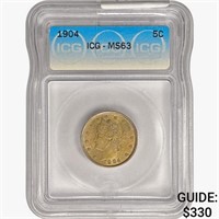 1904 Liberty Victory Nickel ICG MS63