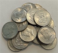 (20) BU 1964 Kennedy Half Dollars