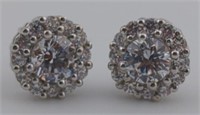 Sterling White Sapphire Halo Stud Earrings
Total