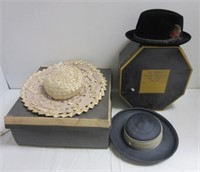 Vintage ladies hats and men's Dobbs hat.