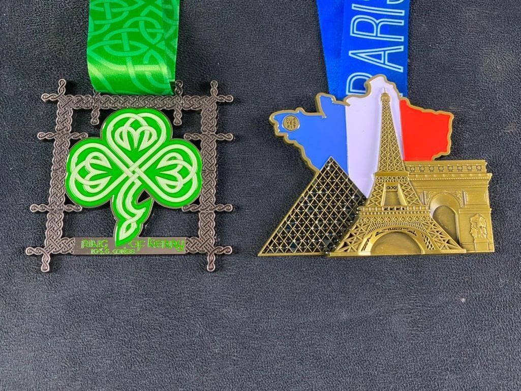 Pair of Virtual Race Medals, Ireland & France JB