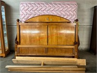 Wooden King Size Bed W/  Frame, Mattress &