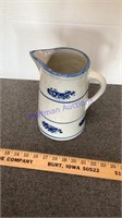 Blue & white stoneware pitcher