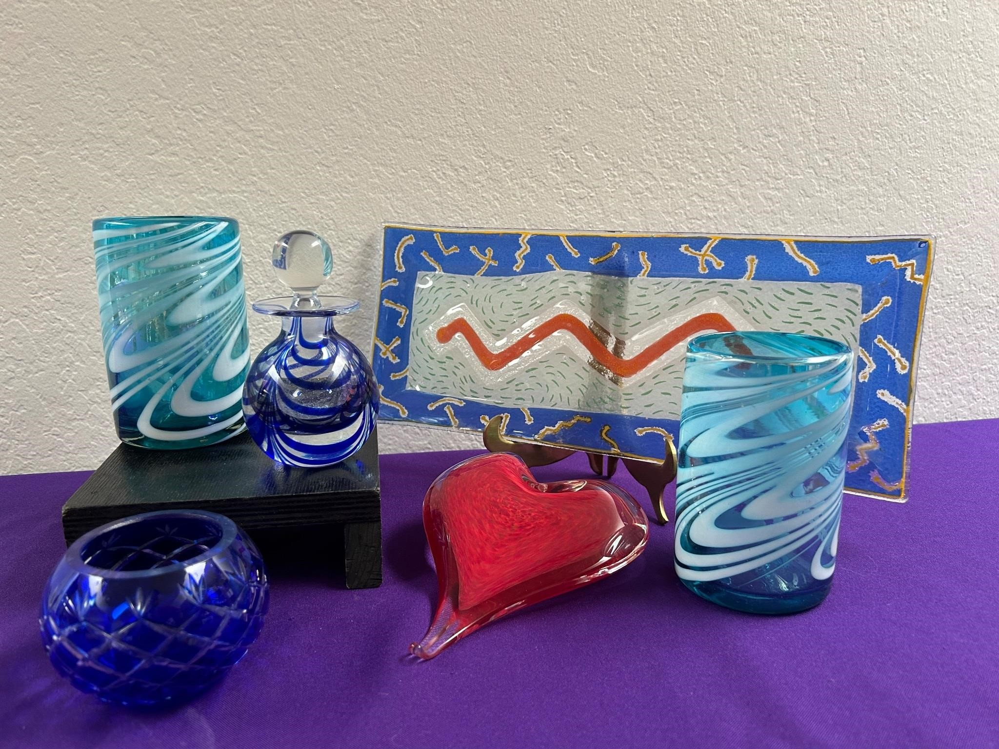 Decorative Art Glass, Vases & Plate