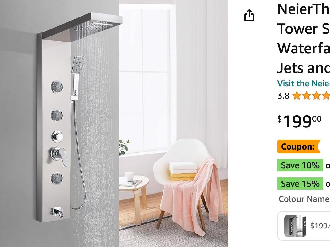 NeierThodore Multi-Function Shower Panel Tower