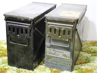 (2) Large Military Projectile Cannon Ammo Boxes