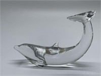 BACCARAT CRYSTAL DOLPHIN FIGURINE 3.5in T x 5in W