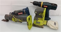 4 Ryobi cordless power tools no batteries