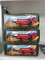 3 Die cast metal Texaco Banks