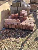 Scalloped Edger Blocks, Red, 39 whole 6x24x2 and