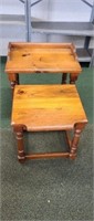 2 piece solid Pine nesting table set