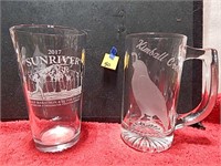 1 Sunriver Pint Glass & 1 Kimball Creek Beer Mug