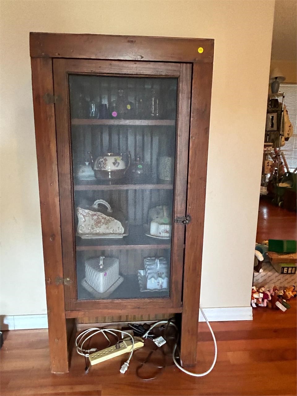 Vintage Wood Pie Shelf - Cabinet - wood