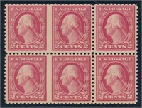 USA #499 EFO BLOCK OF 6 IMPERF MINT FINE-VF NH