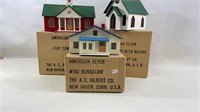 3 Vintage American Flyer Town Buildings