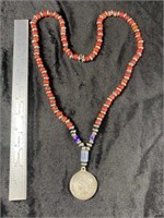 1877 Indian Pendant Trade Necklace