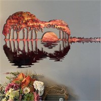 Guitar Wall Art  Abstract Sunset  39'