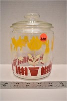 Small vintage glass canister (6" high)