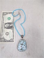 925 Spider Turquoise Pendant Necklace