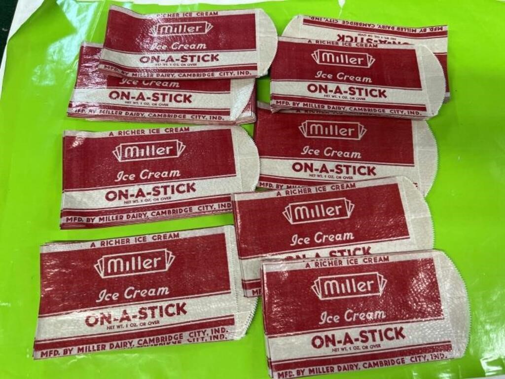 Miller ice cream wrappers