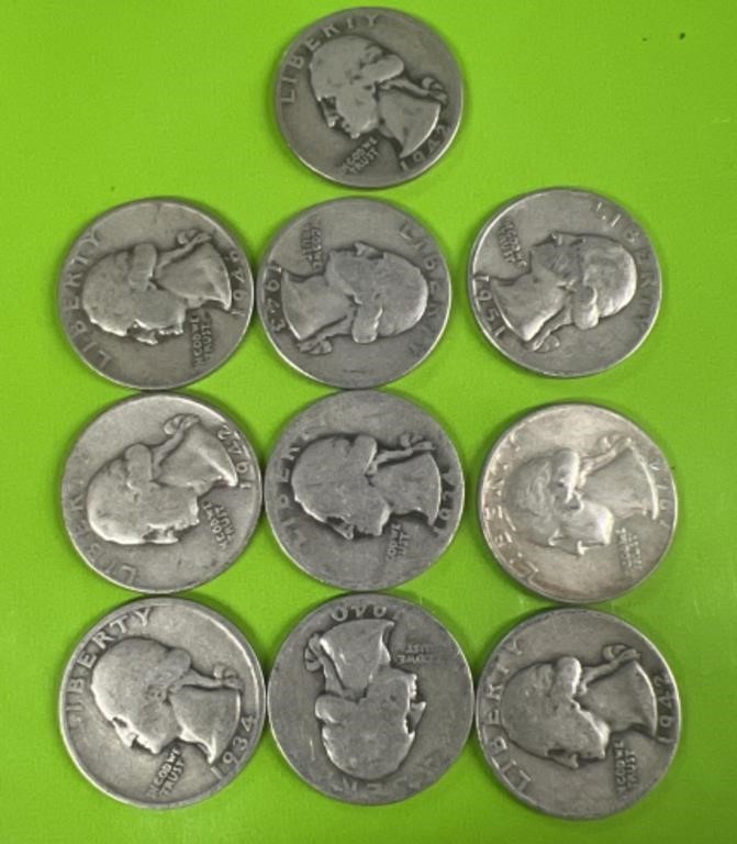 (10) silver quarters