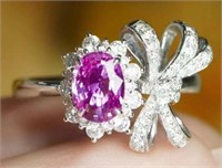 1.4ct Natural Pink Sapphire Ring 18K Gold