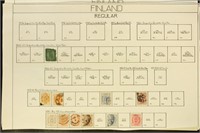 Finland Stamps Used and Mint hinged on old pages,