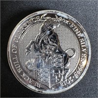 2018 GB 2 oz Silver Queen's Beasts The Bull