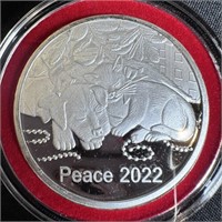 1 oz Fine Silver Round - Peace 2022