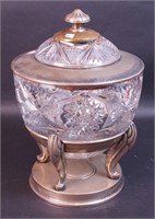 A cut glass punchbowl, 11" diameter in