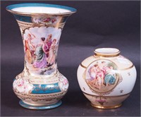Two figural vases including one 8 1/2" decorated